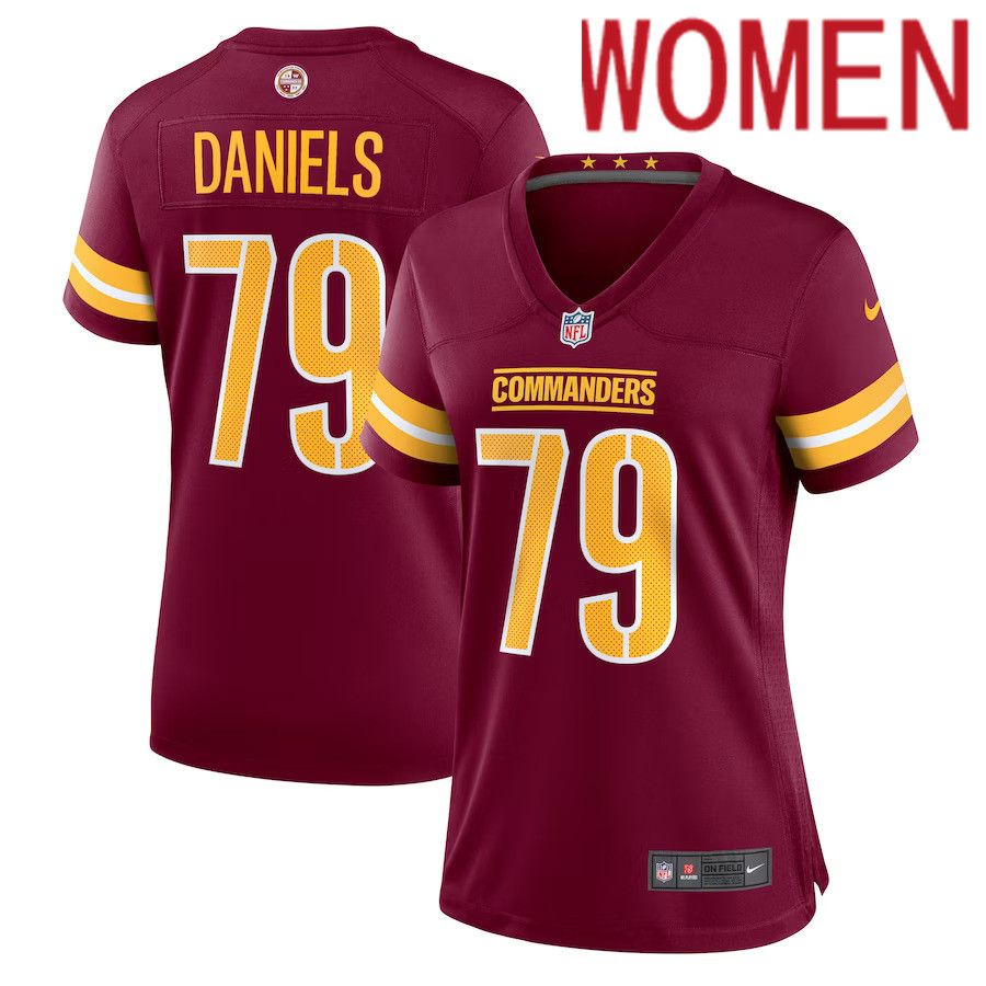 Women Washington Commanders #79 Braeden Daniels Nike Burgundy Team Game NFL Jersey